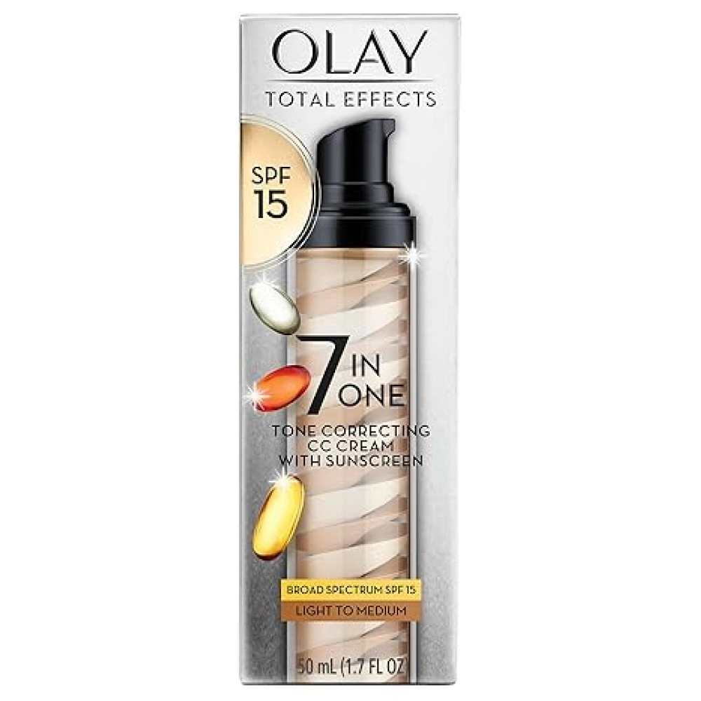Olay Total Effects Tone Correcting Face Moisturizer with Sunscreen SPF 15, Light to Medium 1.7 Ounces