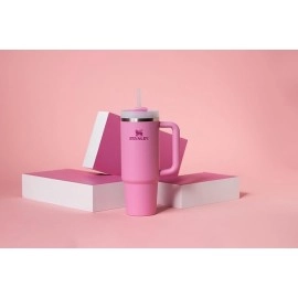 Stanley Quencher H2.0 Tumbler with Handle and Straw 30 oz | Flowstate 3-Position Lid | Cup Holder Compatible for Travel | Insulated Stainless Steel Cup | BPA-Free | Peony