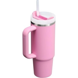 Stanley Quencher H2.0 Tumbler with Handle and Straw 30 oz | Flowstate 3-Position Lid | Cup Holder Compatible for Travel | Insulated Stainless Steel Cup | BPA-Free | Peony