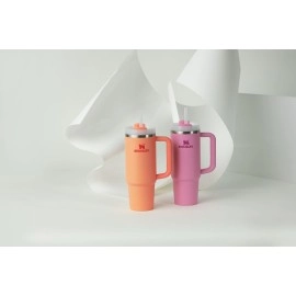 Stanley Quencher H2.0 Tumbler with Handle and Straw 30 oz | Flowstate 3-Position Lid | Cup Holder Compatible for Travel | Insulated Stainless Steel Cup | BPA-Free | Peony