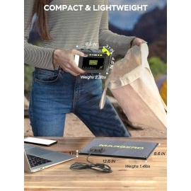 MARBERO 88.8Wh Solar Generator with 21W Solar Panel Included Portable Power Station 80W 110V 120W Max for Camping Outdoor Hiking Fishing Emergency