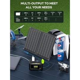 MARBERO 88.8Wh Solar Generator with 21W Solar Panel Included Portable Power Station 80W 110V 120W Max for Camping Outdoor Hiking Fishing Emergency